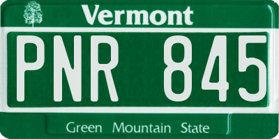 VT license plate PNR845