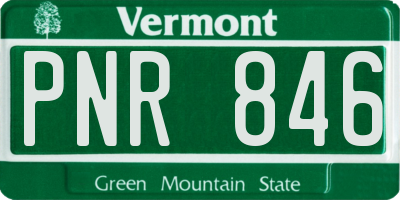 VT license plate PNR846