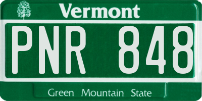 VT license plate PNR848