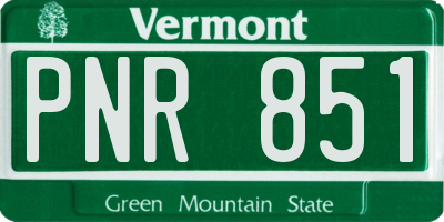 VT license plate PNR851