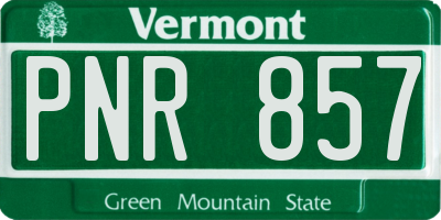 VT license plate PNR857