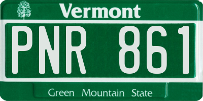 VT license plate PNR861
