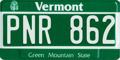 VT license plate PNR862
