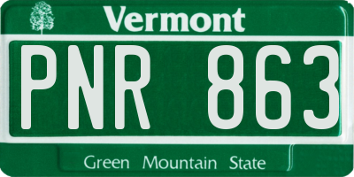 VT license plate PNR863