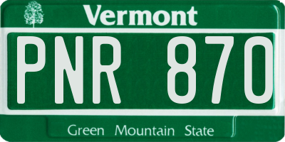 VT license plate PNR870
