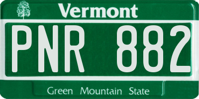 VT license plate PNR882