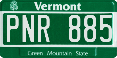 VT license plate PNR885