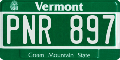 VT license plate PNR897