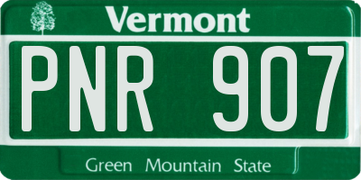 VT license plate PNR907