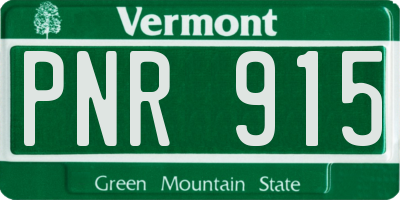 VT license plate PNR915