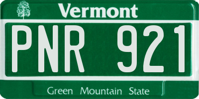 VT license plate PNR921