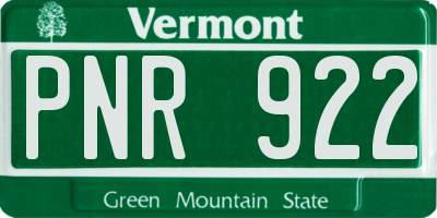 VT license plate PNR922