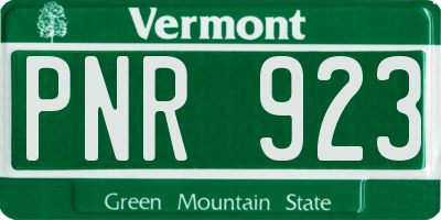 VT license plate PNR923