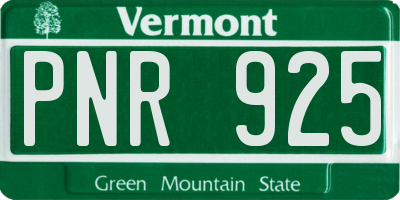 VT license plate PNR925