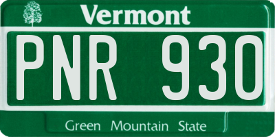 VT license plate PNR930