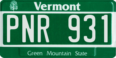 VT license plate PNR931