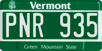 VT license plate PNR935