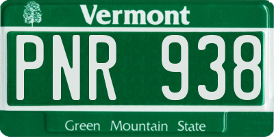 VT license plate PNR938