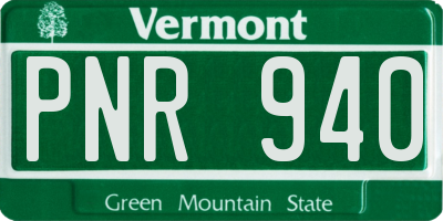 VT license plate PNR940