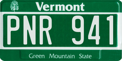 VT license plate PNR941