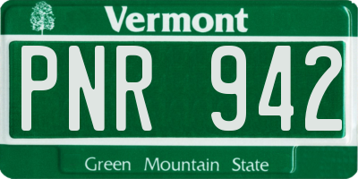 VT license plate PNR942