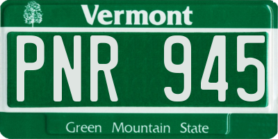VT license plate PNR945