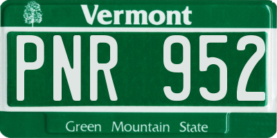 VT license plate PNR952