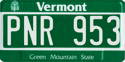 VT license plate PNR953