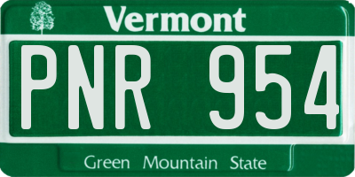 VT license plate PNR954