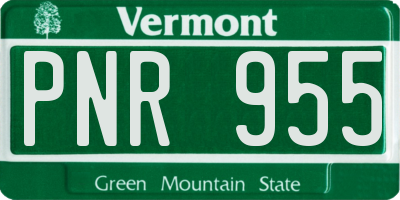 VT license plate PNR955