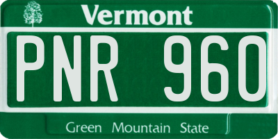 VT license plate PNR960