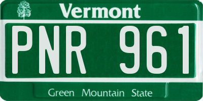 VT license plate PNR961