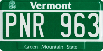 VT license plate PNR963