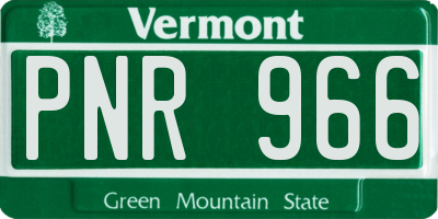 VT license plate PNR966