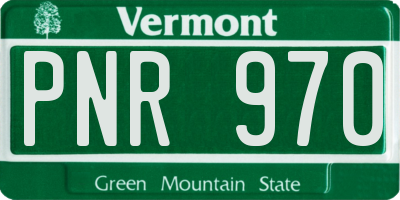 VT license plate PNR970