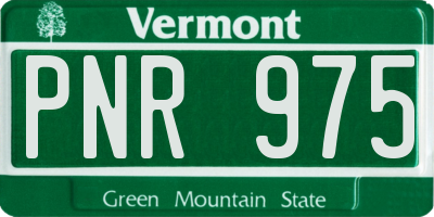 VT license plate PNR975