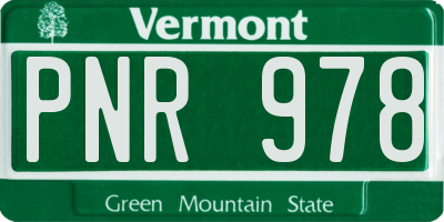VT license plate PNR978