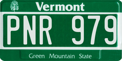 VT license plate PNR979