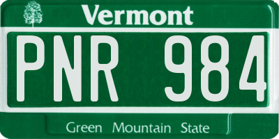 VT license plate PNR984
