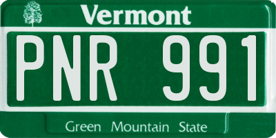 VT license plate PNR991