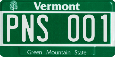 VT license plate PNS001