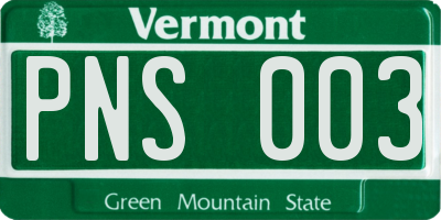 VT license plate PNS003