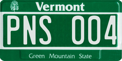 VT license plate PNS004