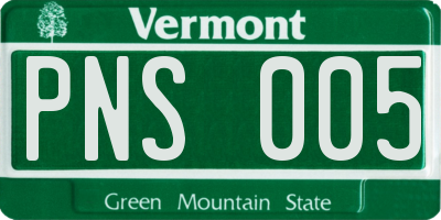 VT license plate PNS005