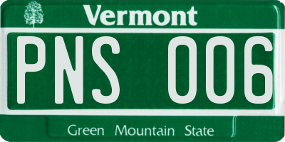 VT license plate PNS006
