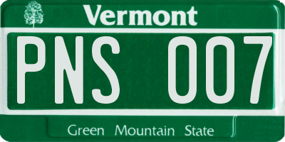 VT license plate PNS007