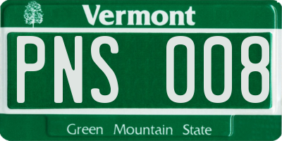 VT license plate PNS008
