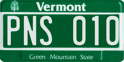 VT license plate PNS010