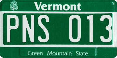 VT license plate PNS013