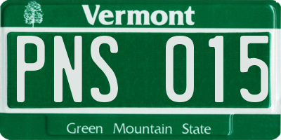 VT license plate PNS015